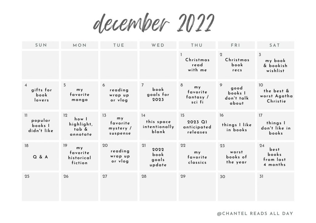 Bookmas 2022 Calendar