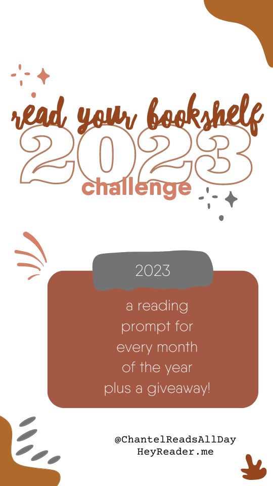2023 Read Your Bookshelf Challenge - a reading prompt for every month of the year plus a giveaway!